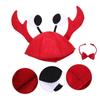 1 Set Funny Animal Crab Costume Set Red Wine Bow Tie Party Cap Girls Costume Fancy Hats  Christmas