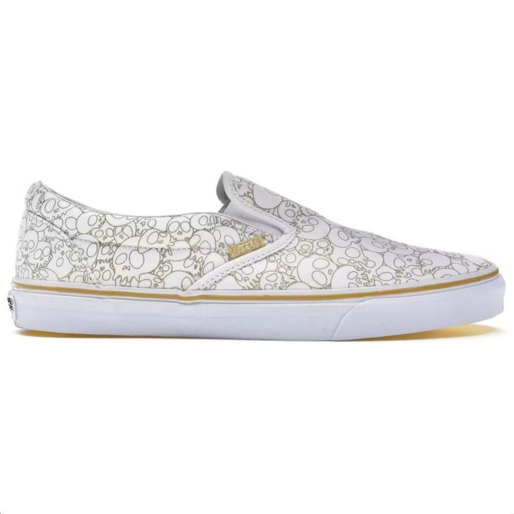 Vans Takashi Murakami X Slip-On LX Gold Skull Unisex Sneakers White Gold-Line VN-0ZSIGUF