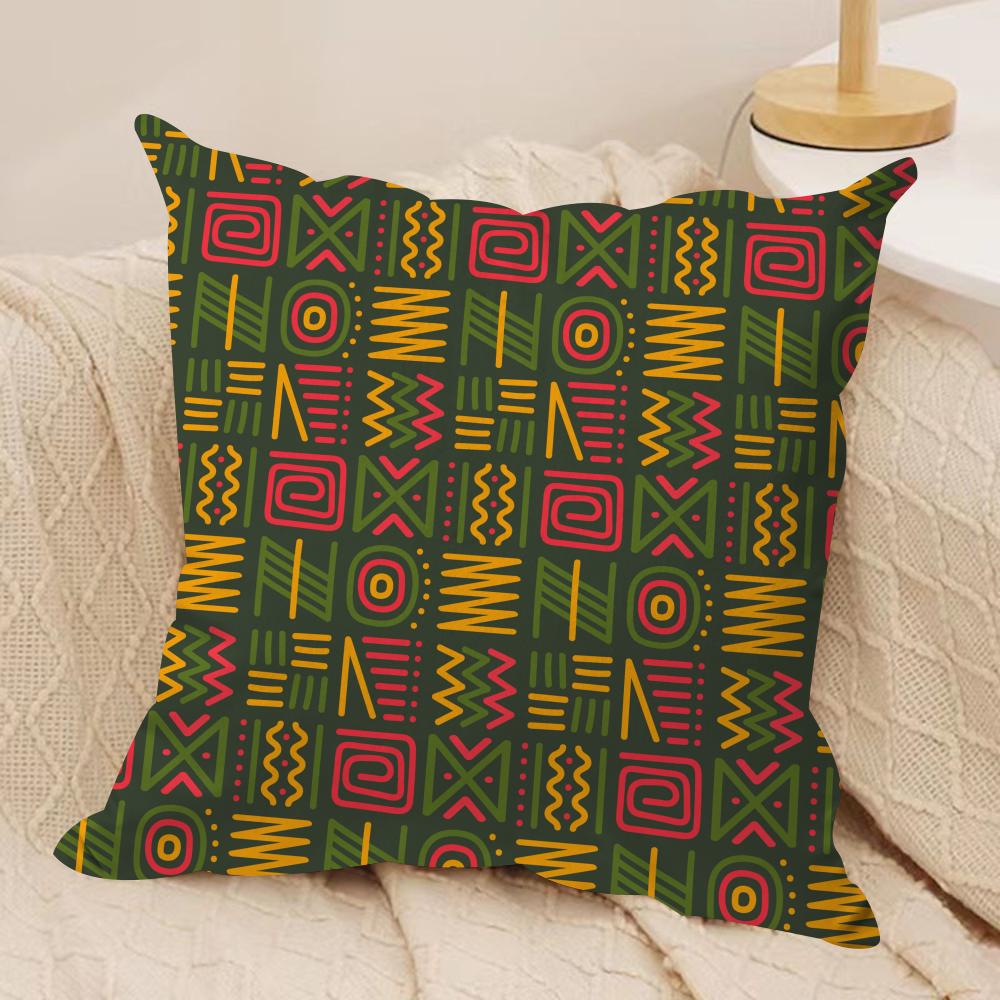 African Tribal Pattern Cushion Cover Short Plush Doublesided Print Square Throw Pillow Covers Sofa Home Cushion Decor