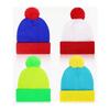 Soft Knitted Hat Color Contrast Stretchy Pullover Hat for Holiday Celebration Family Gathering Photography Pompoms Hat