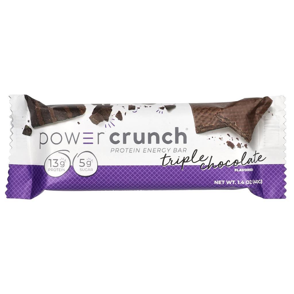 Power Crunch Protein Energy Bar, Triple Chocolate, 12 Bars, 40G (1.4Oz) Each