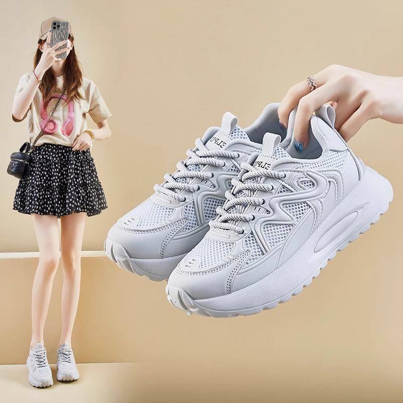 Dad Shoes Women's Mesh Breathable Summer 2025 New Platform Women's Shoes Versatile Thin Net Shoes Popular Sports Shoes
