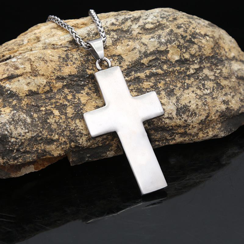 Cross-border Explosion Retro Savior Stainless Steel Cross Pendant European and American Fashion Creative Men's Jewelry Necklace
