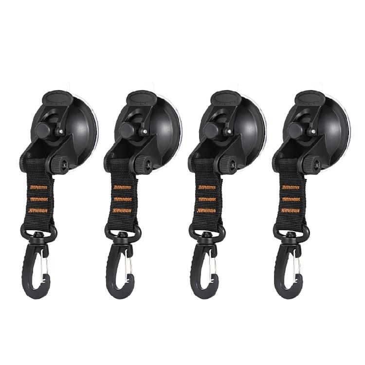 4pack Suction Cups with Hook Car Camping Tie Down Sucker Cup Outdoor Tarps Hook for Camping Gears and Outdoor Use