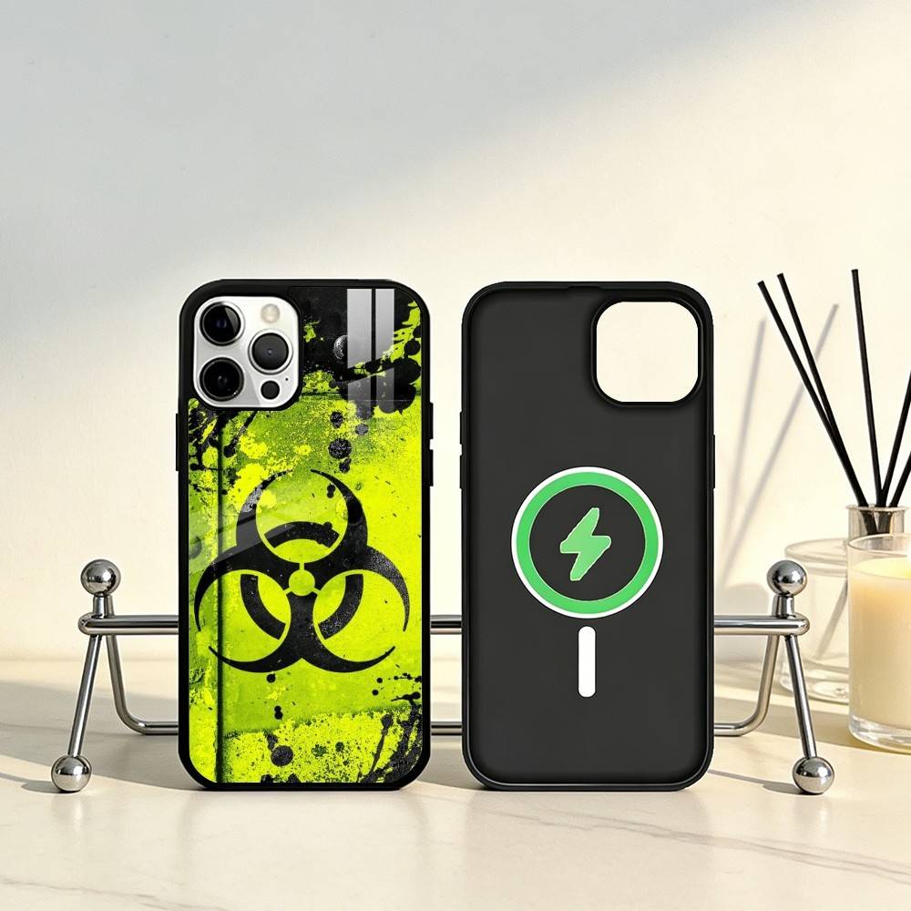 Nuclear Radiation Danger Sign Phone Case For iPhone17,16,15,14,13,12,11 Plus,Pro Max Magnetic For Magsafe Wireless Charging