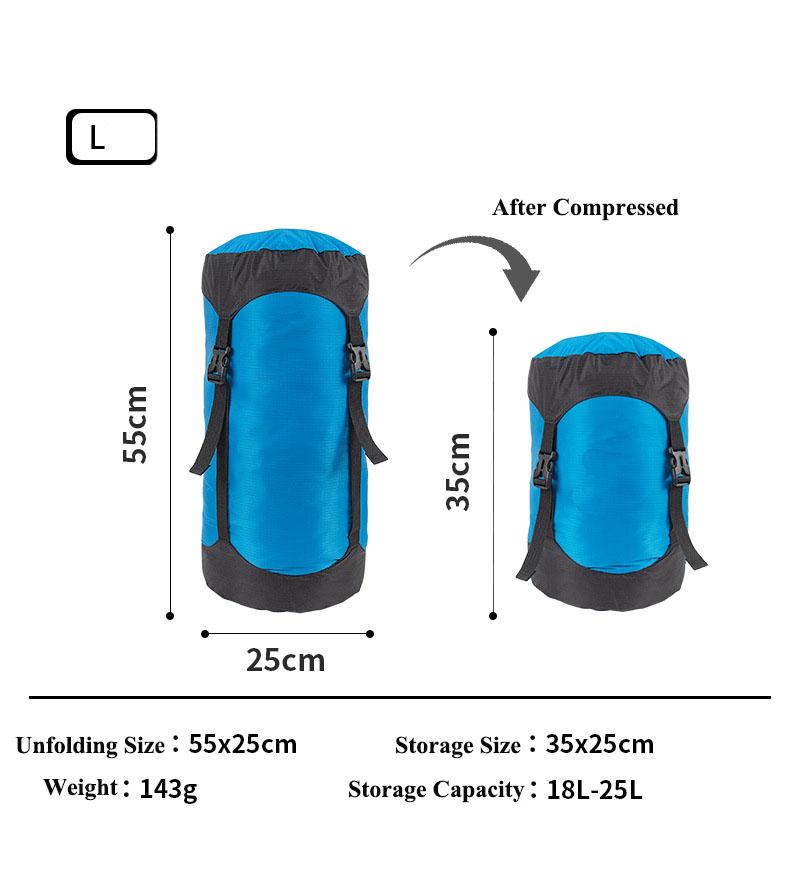 Outdoor Use Water Repellent Sleeping Carryall Compression Stuff Sack Camping Storage Compression Carryall Sack for Backpacking Travel Hiking