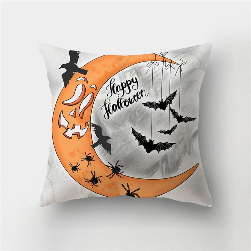 Halloween Theme Horror Pumpkin Print Pattern Cushion Cover Home Living Room Sofa Decoration Polyester Zipper Pillow Pillow Cover