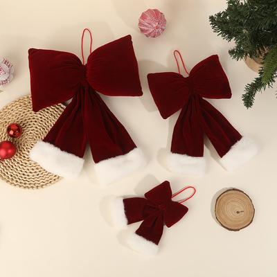 Nouvelle Décoration de Noël Grand Nœud Pendentif 3D Sapin de Noël Couronne Accessoires Peluche Décoration Fête de Festival Accessoires