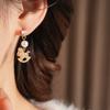 Pearl Gold Pony Earrings Zircon Horse Mascot Drop Earrings  Year of Horse Gift