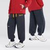 Spring 2026 Wheat Ear Embroidered Cotton Sweatpants for Kids - Loose, Cuffed, Casual Sports Pants