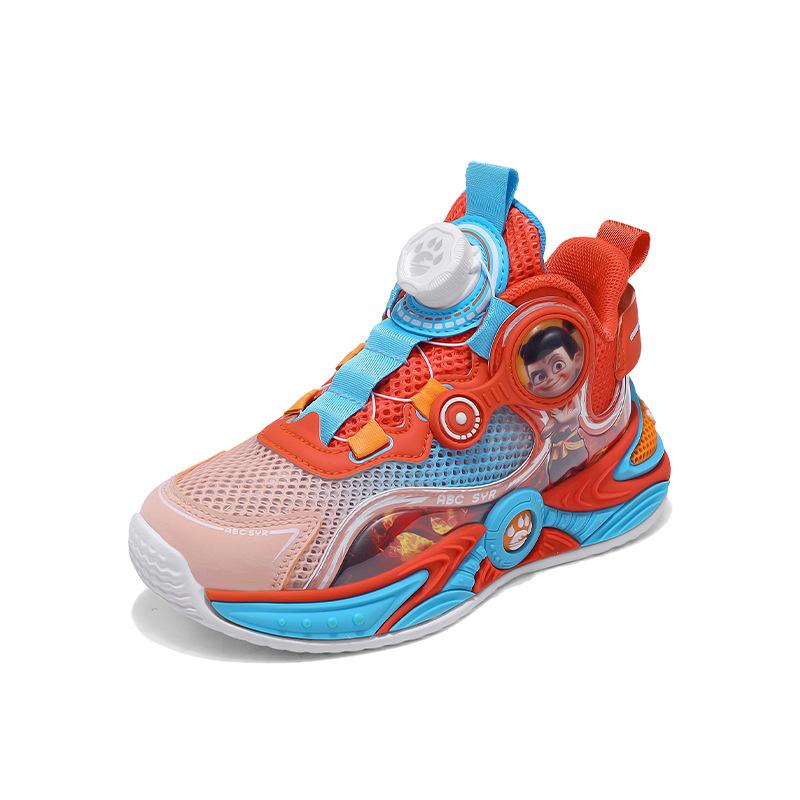 Nezha classmate children's basketball shoes summer new boys' single net hollow sports shoes medium and older children's breathable travel shoes