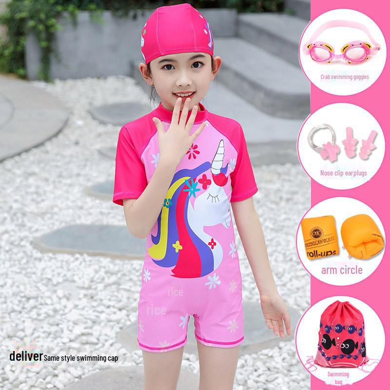 Girls' Korean Cute Princess One-Piece Swimsuit for Babies