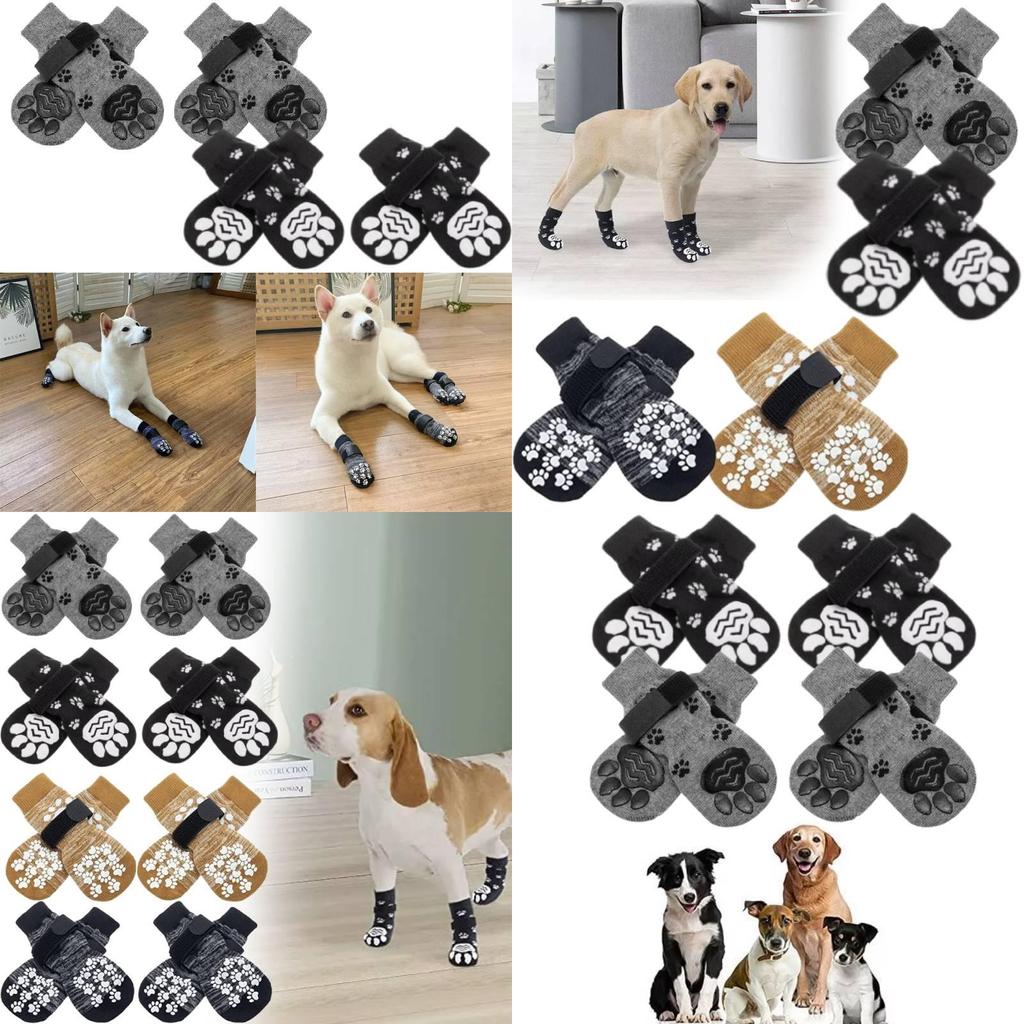 Cozy Durable Cotton Pet Socks For Dogs And Cats Stylish Non Slip Design Available In Multiple Colors