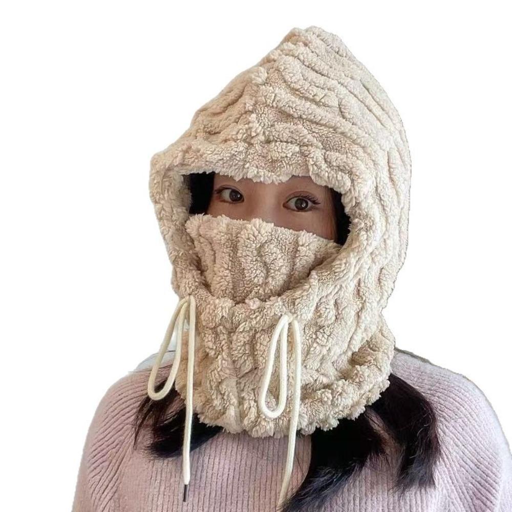 Windproof Scarf Mask Integrated Hat Warm Hooded Hat New Neck Warmer  Autumn and Winter