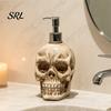 Decorative Skull Theme Accessories Dispenser Bottle with Pump, Large Capacity Vinyl Refillable Functional Shaped Lotion Container, Bathroom for Shower