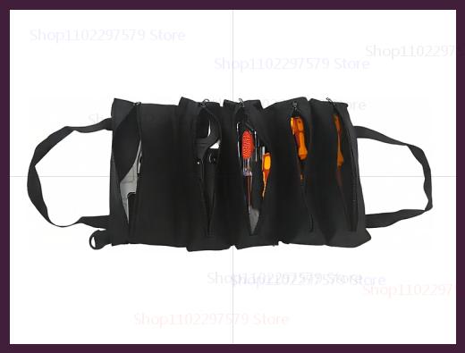 

Multi-Purpose Tool Bag Heavy Duty Professional Hardware Pouch Roll Up Small Portable Organizer Durable Multi Pocket Storage Bag чёрный