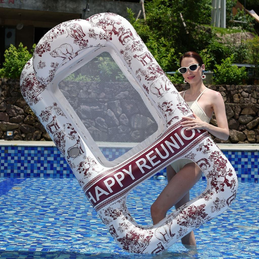 Adult & Kids Retro Pool Party Inflatable Water Toy Swimming Seat Lounge Net Float Bed Float