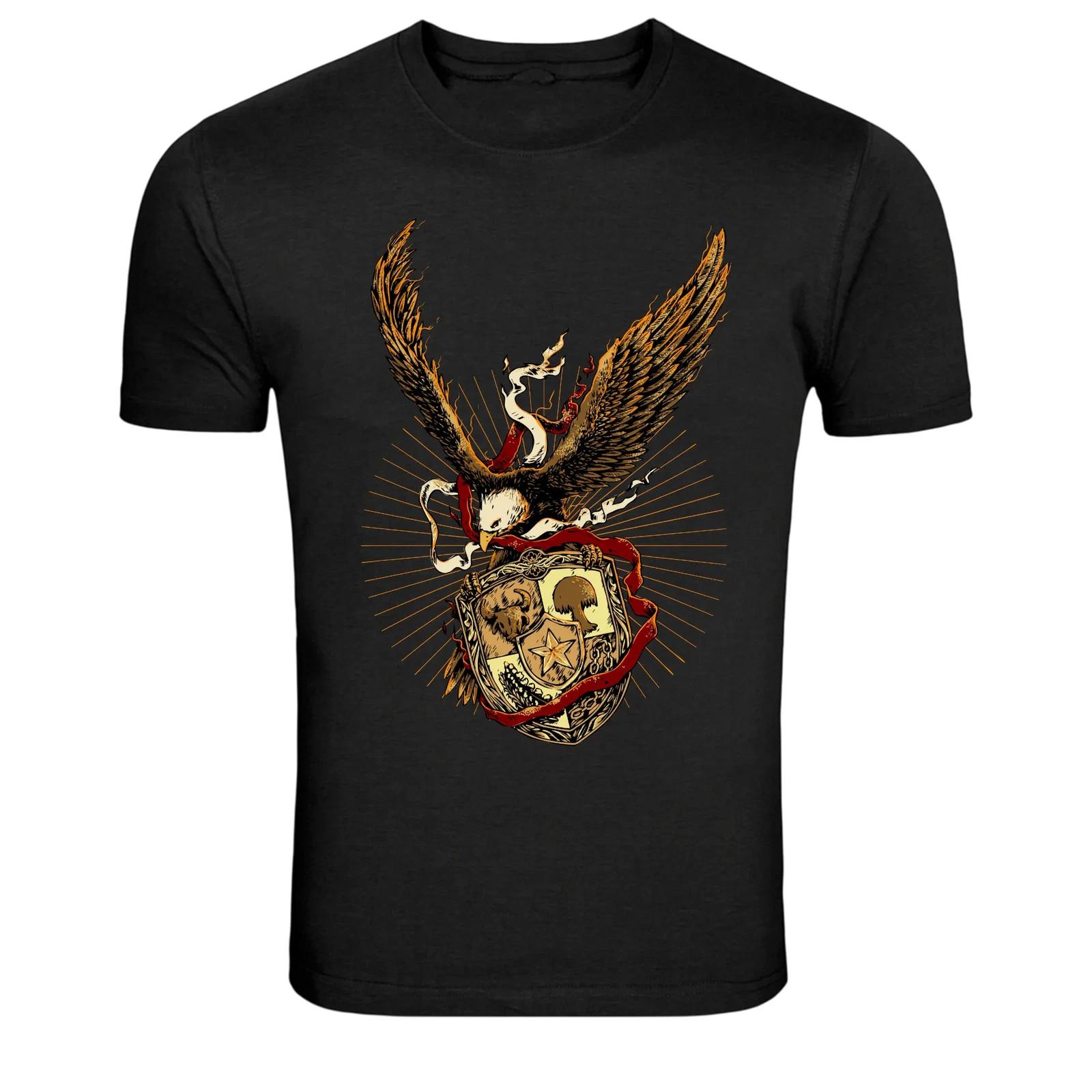 Vintage Eagle Crest Shield Graphic T Shirt Patriotic Tee S