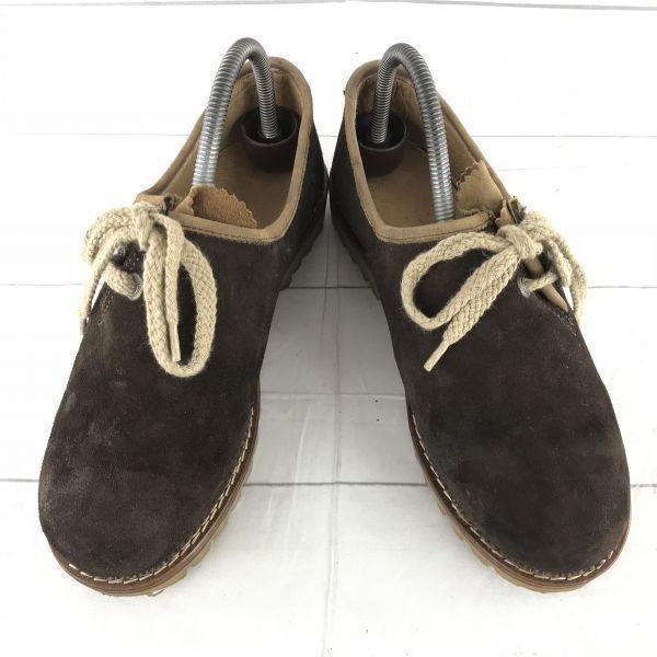 Skandal Germany Leather Hole Cut Side Strap Suede Boots Brown 25.0(USED)