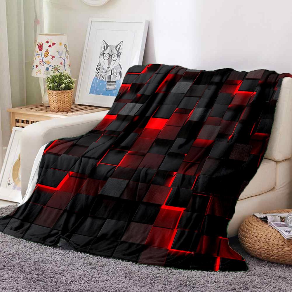 Cubes Flannel Blanket Throw Blanket Soft Warm Sofa Bed Camping home Decor Unique Christmas Gift C926113