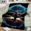 Tree of Life Mystical Celtic Art Print Flannel Blanket Cozy Warm Throw Sofa Bedroom Present Indoor Home Party Lounge Decor