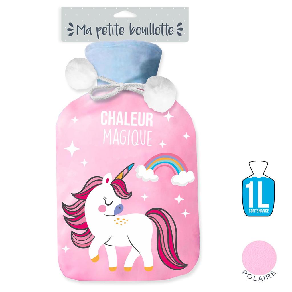 Les Trésors De Lily [A1059] - Bouillotte polaire 'Licorne My Unicorn' rose - 27x16 (1L)