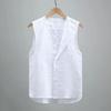 Elegant Fashion Harajuku Slim Fit Male Clothes Loose Casual All Match Tshirts Solid Hollow Out Cotton Linen Sleeveless Tank Tops