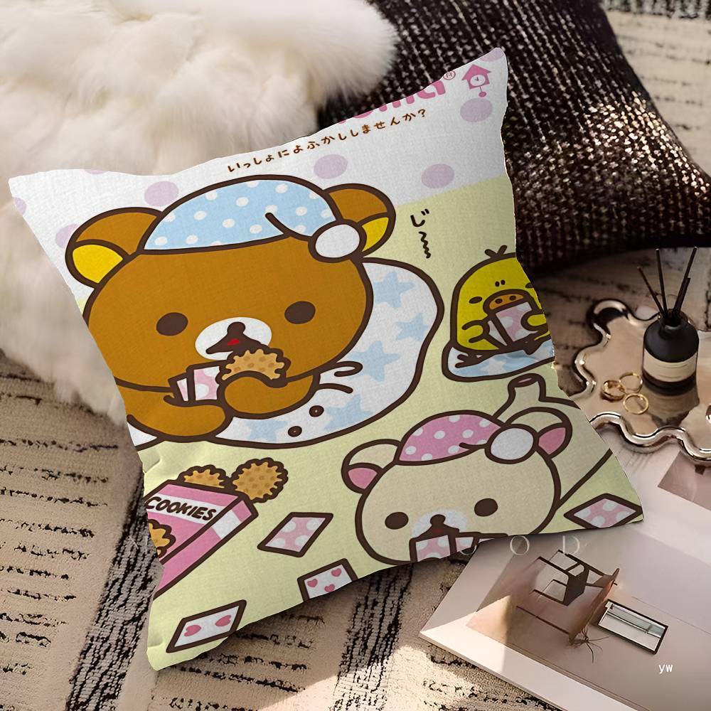 Cute Bear R-Rilakkumas Pillow Cover Sofa Cushion Cover Home Room Decoration Children Gift