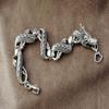 Ethnic Style Chinese Dragon Bracelet Classic 925 Sterling Silver Chain Bangle Simple Wrist Chain For Men Women Jewelry Family