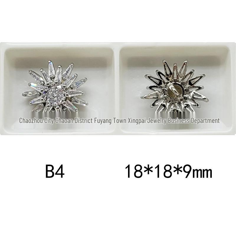 Mixed Color Pavé Zirconia Decorative Metal Button