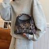 Yogodlns Retro Embroidery Crossbody Bags Adjustable Shoulder Straps Fashion Bucket Purses Small Satin Handbag