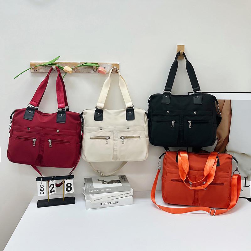 Stylish Oxford Cloth Shoulder Bag With Zip Closure And Mobile Phone Pocket For Casual Outings