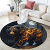 Golden Bear Round Area Rug,Carpet Rug for Living Room Bedroom Sofa Playroom Decor,Non-slip Floor Mat