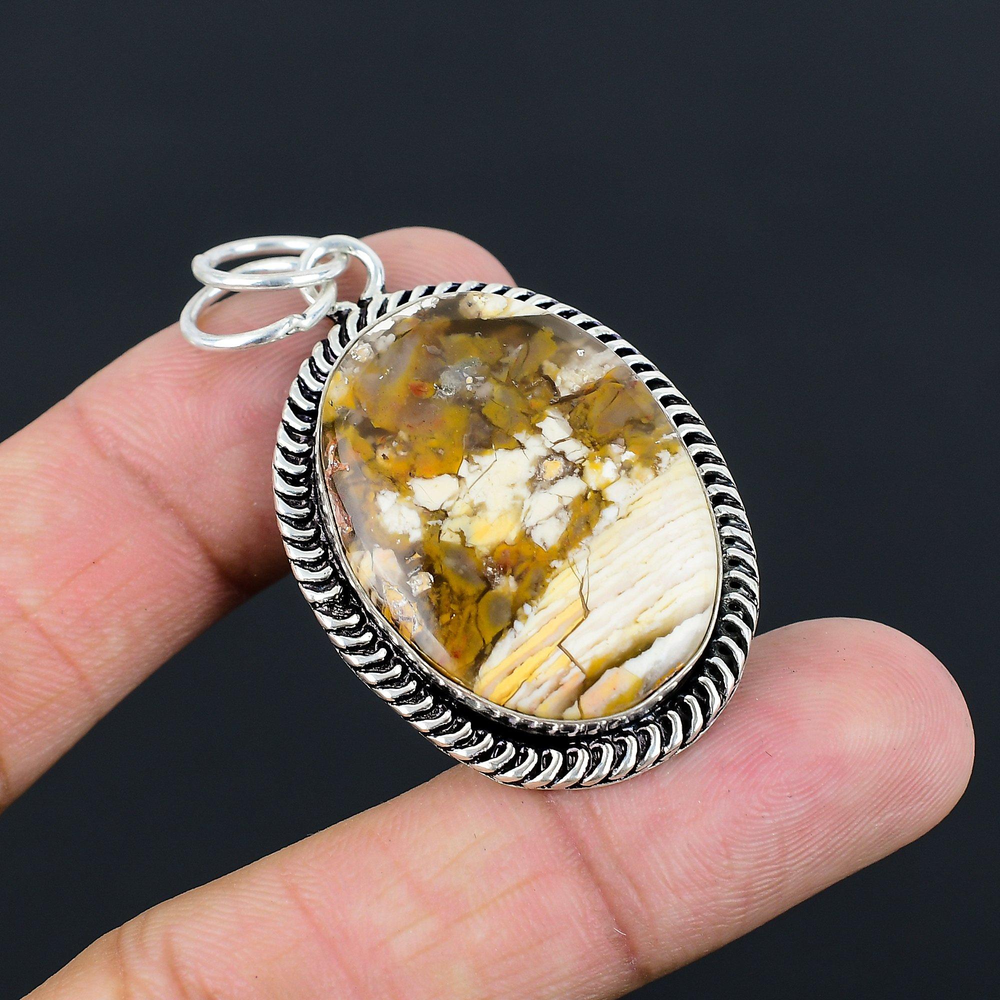 Daughters Day Deal Natural Brecciated Mookaite New Pendant 925 Sterling Silver