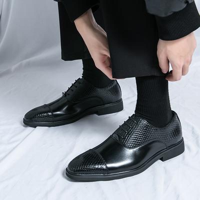 Pánské kancelářské boty Casuales Kožené boty pro muže Šněrovací Italské boty Pánské Pracovní obuv Casual boty pro muže Módní společenské boty