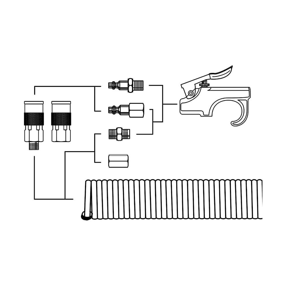 5pcs Aluminum Alloy Air Hose Quick Connect Fittings Air Compressor Accessories  Pneumatic Tools