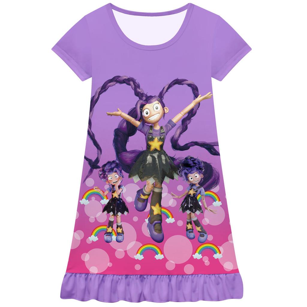 83008 Girls Lily Lovebraids Print Casual Short Sleeves Dress 100cm