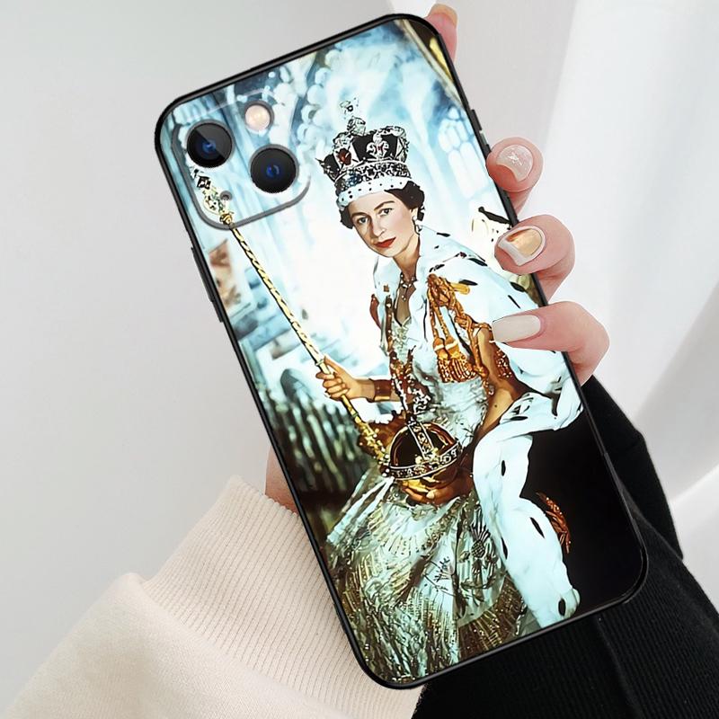 England Queen Elizabeth II Phone Case For iPhone 13 14 15 16 Pro Max 11 12 XS XR X Plus Shockproof Bumper Soft Cover