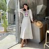 Ethnic Lijiang Dali Embroidered Long Vacation Dress for Women - Slimming Thailand Beach Style (F647)