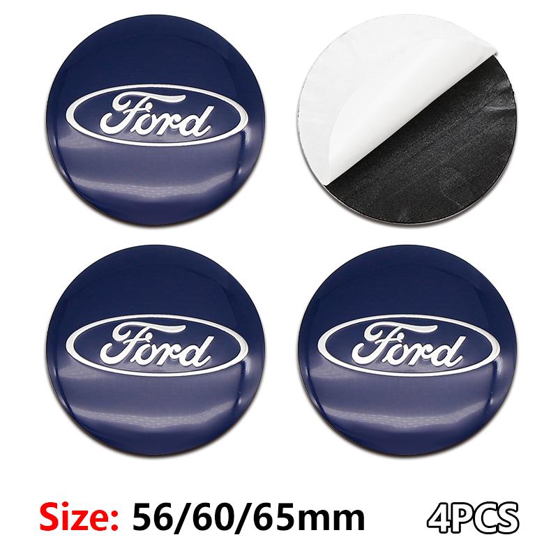 4pcs 56mm 60mm 65mm Aluminum Auto Wheel Center Hub Cap Sticker For Ford Mondeo Fiesta Explorer Fusion Escape Shelby Edge Styling CVT1
