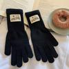 Warm Lining Full Finger Knitted Gloves One Size Faux Cashmere Gloves  For Students