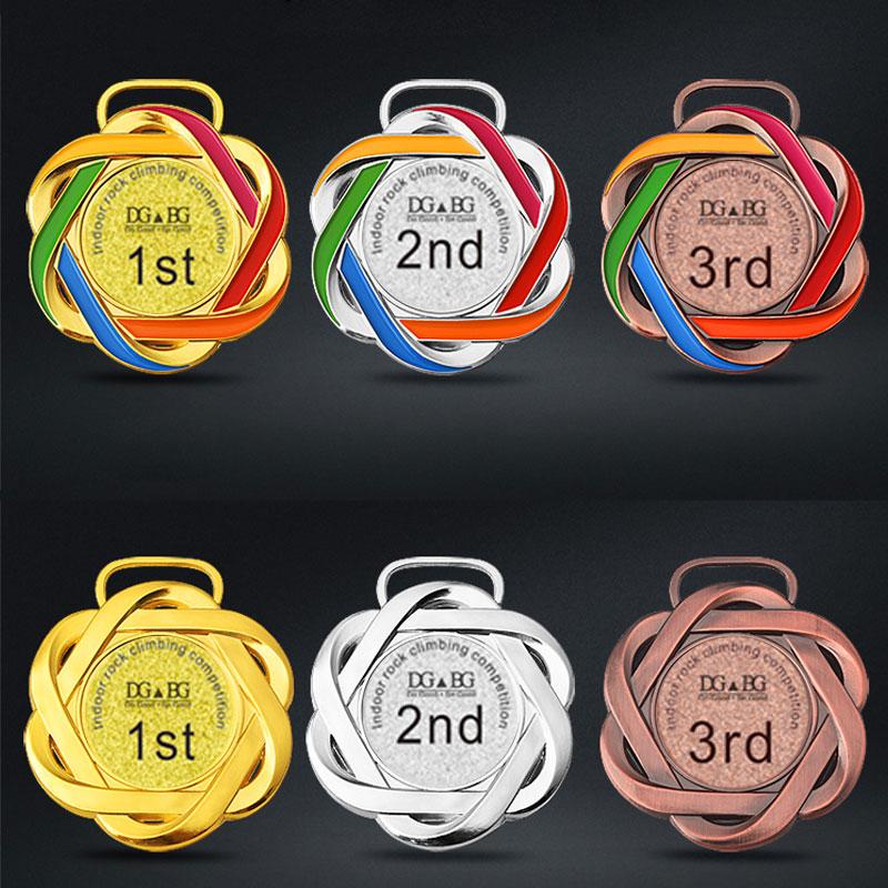 Marathon Gold Winner Award Medals With Neck Ribbon 3D Running Runner 1St 2Nd Trophy Various Sport Souvenir Prize Gift Customized