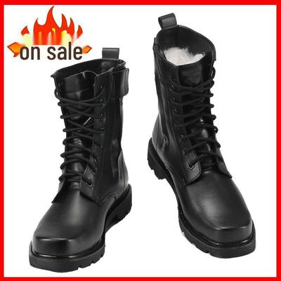 Herren High-Top Woll-Martin-Stiefel - Warm, rutschfest, winddichtes Outdoor-Lederfußschuhwerk für Herbst und Winter