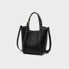 2025 New Black Leather Bucket Bag Autumn Winter Handheld Basket Commuter Crossbody Bag Niche High-End Women's Bag