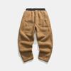2024 Winter New Men Solid Color Fleece Pants Men Warm Retro Casual Lamb Wool Pants Men Streetwear Hiphop Loose Wide Leg Pants Mens Thick Trousers