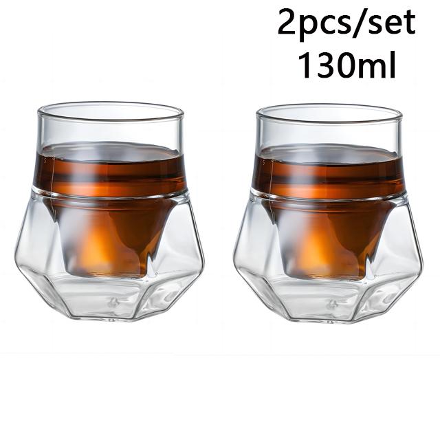 120/250/335ml Ceașcă de Sticlă cu Strat Dublu cu Ureche de Agățat Ceașcă de Cafea Espresso Anti-opărire Lapte Brandy Vin Ceașcă de Ceai Set de Căni Transparente 1/2 buc