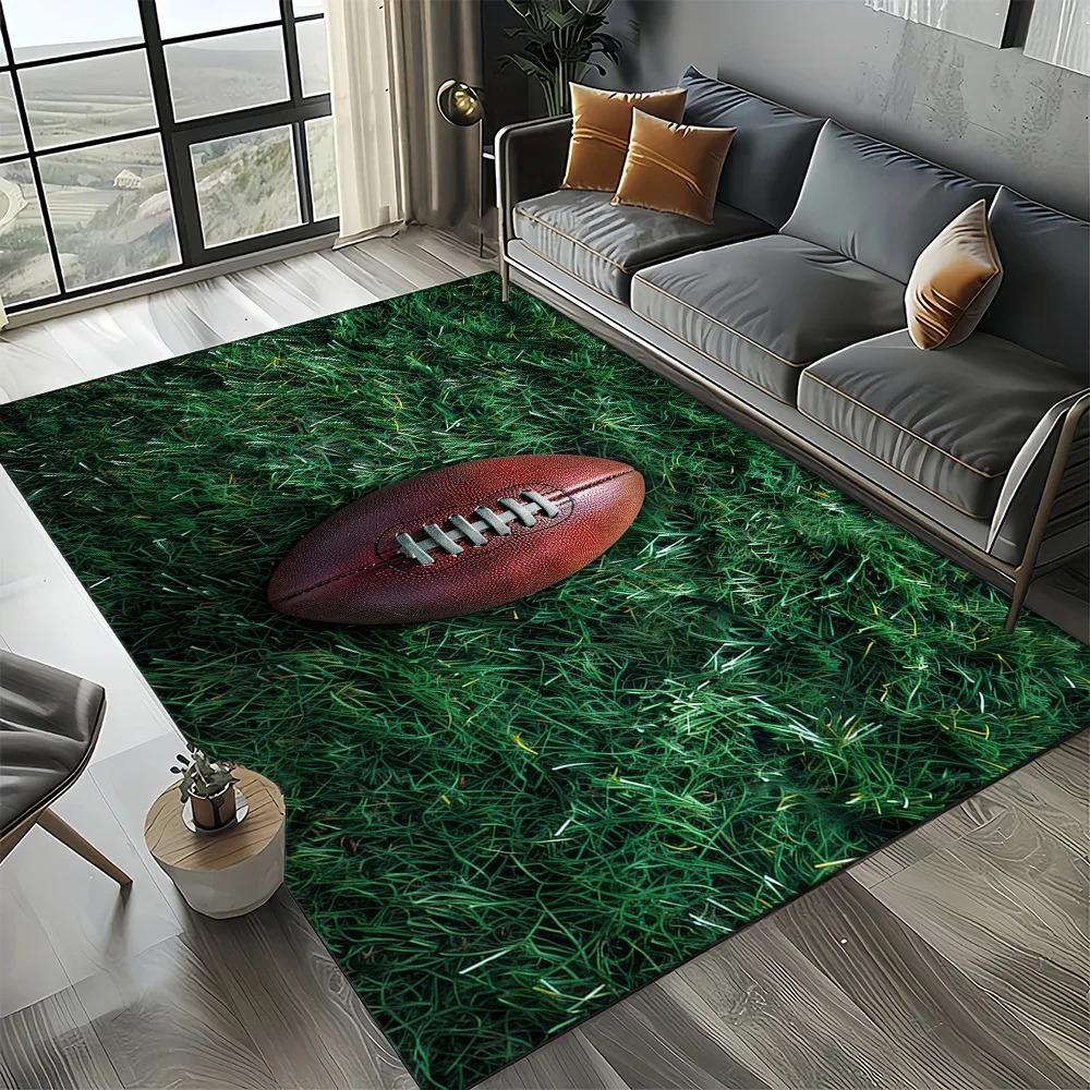 

2D American Football Patterned Carpet Living Room Carpet Bedroom Non-slip Mat Game Room Area Rug Floor Mat Home Decoration 40X60CM