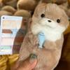 Cute Little Otter Hug Fish Plush Doll Pendant Gift Kawaii Girl Heart Keychain Backpack Decor Creative Toy Keyring Accessory Gift