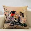 Bird Parrot Sofa Cushion Cover Bedroom Living Room Hotel Cafe Decoration Pillow Case 45x45cm Linen Pillowcase Chair Cushions