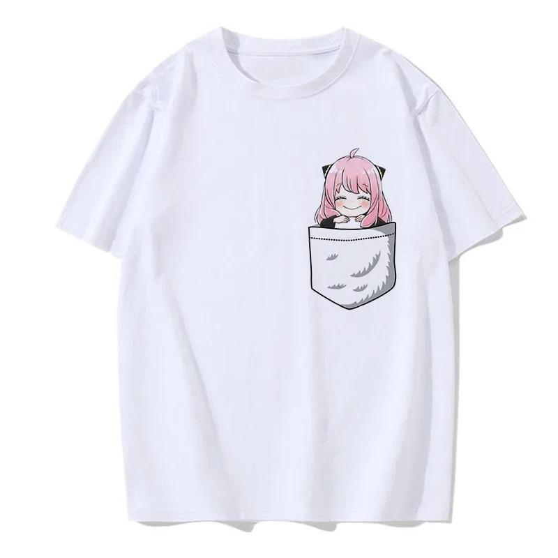 Y2k Shirt Anya Forger Spy X Family Anime T Shirt Kawaii Cartoon Mens_Women Tops Cotton Best Selling Round Neck Comfortable Soft